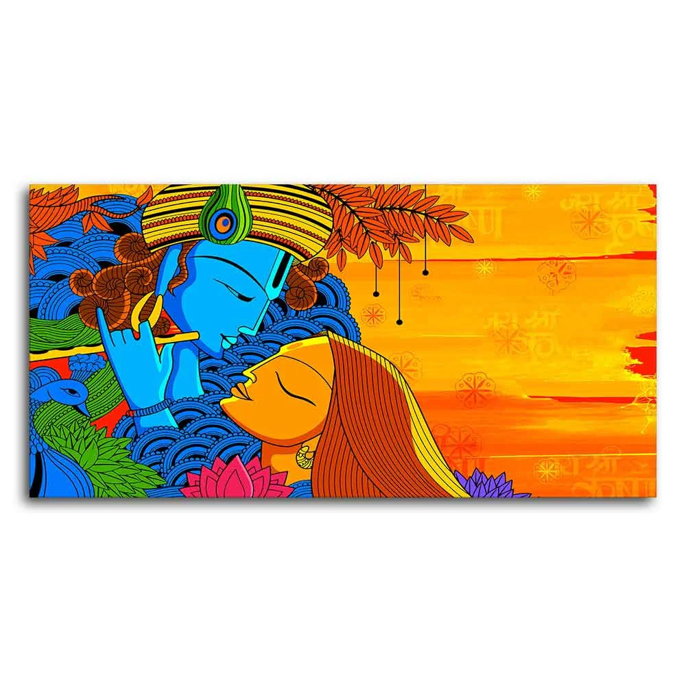 Radha and Kanha Canvas Wall Painting - Image 5
