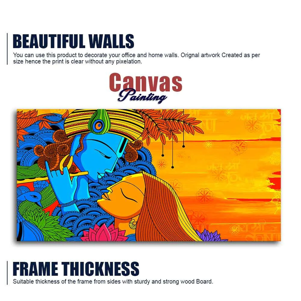 Radha and Kanha Canvas Wall Painting - Image 6