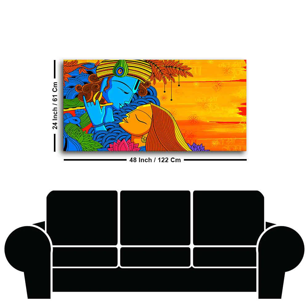 Radha and Kanha Canvas Wall Painting - Image 7