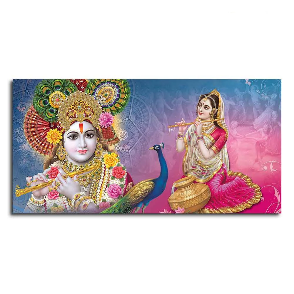 Radha and Kanha Ji Canvas Wall Painting - Image 5