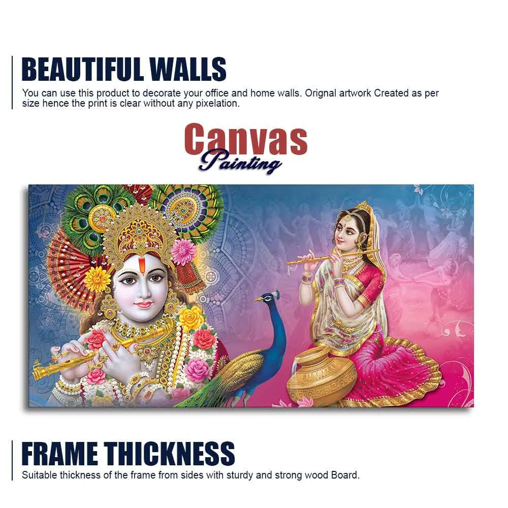 Radha and Kanha Ji Canvas Wall Painting - Image 6