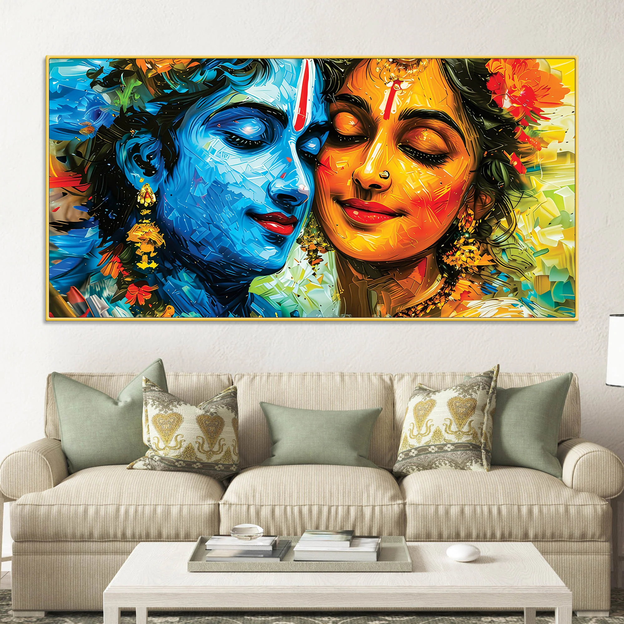 Radha Krishna Canvas Wall Painting for Home & Living Room - Image 2