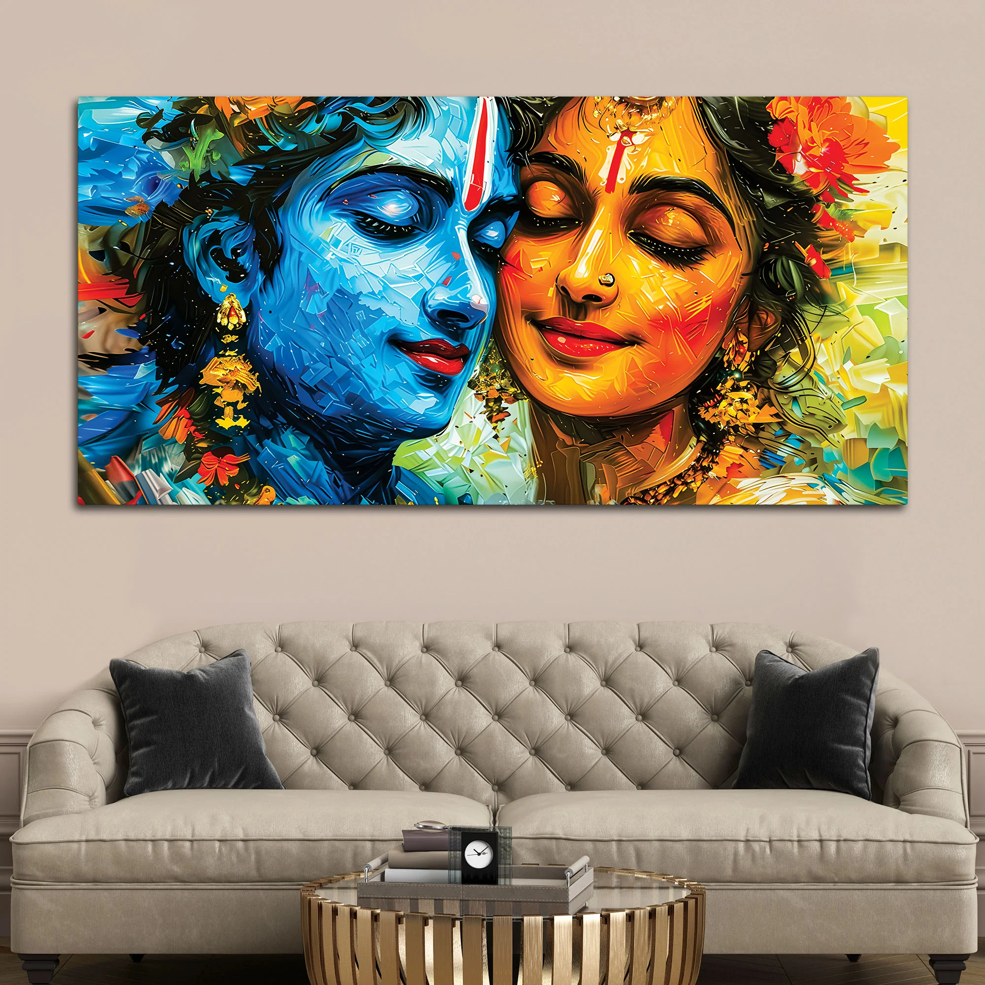 Radha Krishna Canvas Wall Painting for Home & Living Room - Image 3