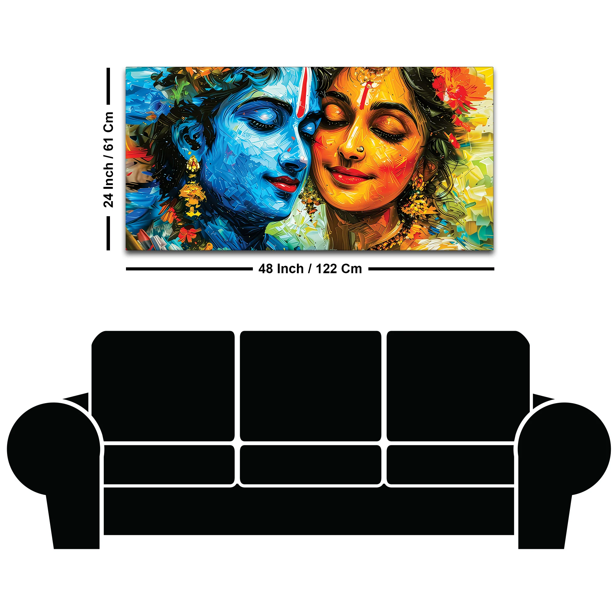 Radha Krishna Canvas Wall Painting for Home & Living Room - Image 8