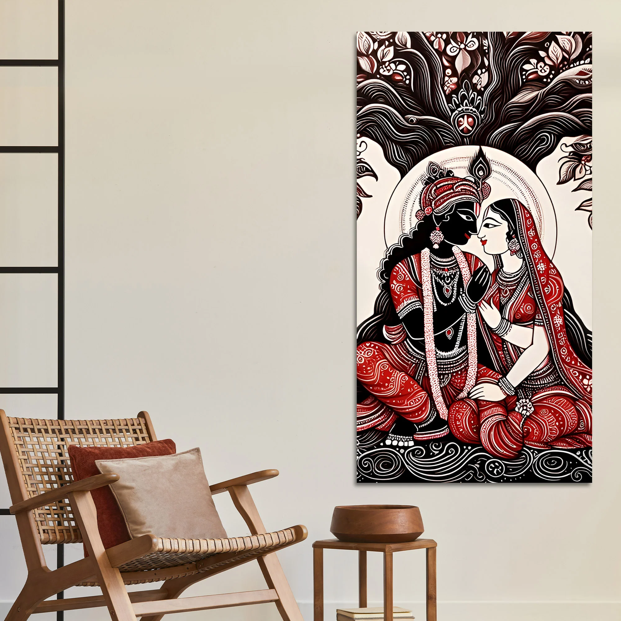 Radha Krishna Canvas Wall Painting | Spiritual Hindu Wall Art for Living Room & Bedroom Décor - Image 3