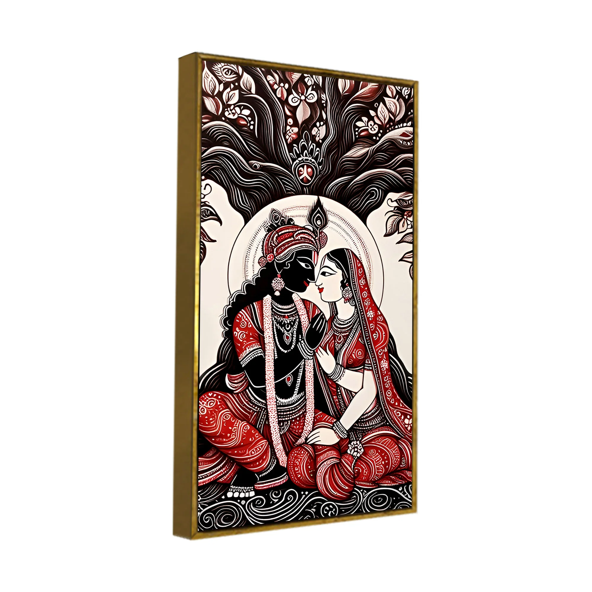 Radha Krishna Canvas Wall Painting | Spiritual Hindu Wall Art for Living Room & Bedroom Décor - Image 6