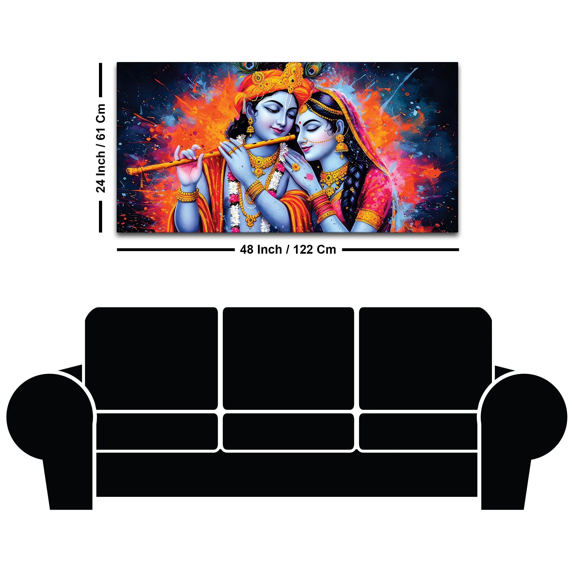 Radha Krishna Color Splash Modern Painting - Image 8
