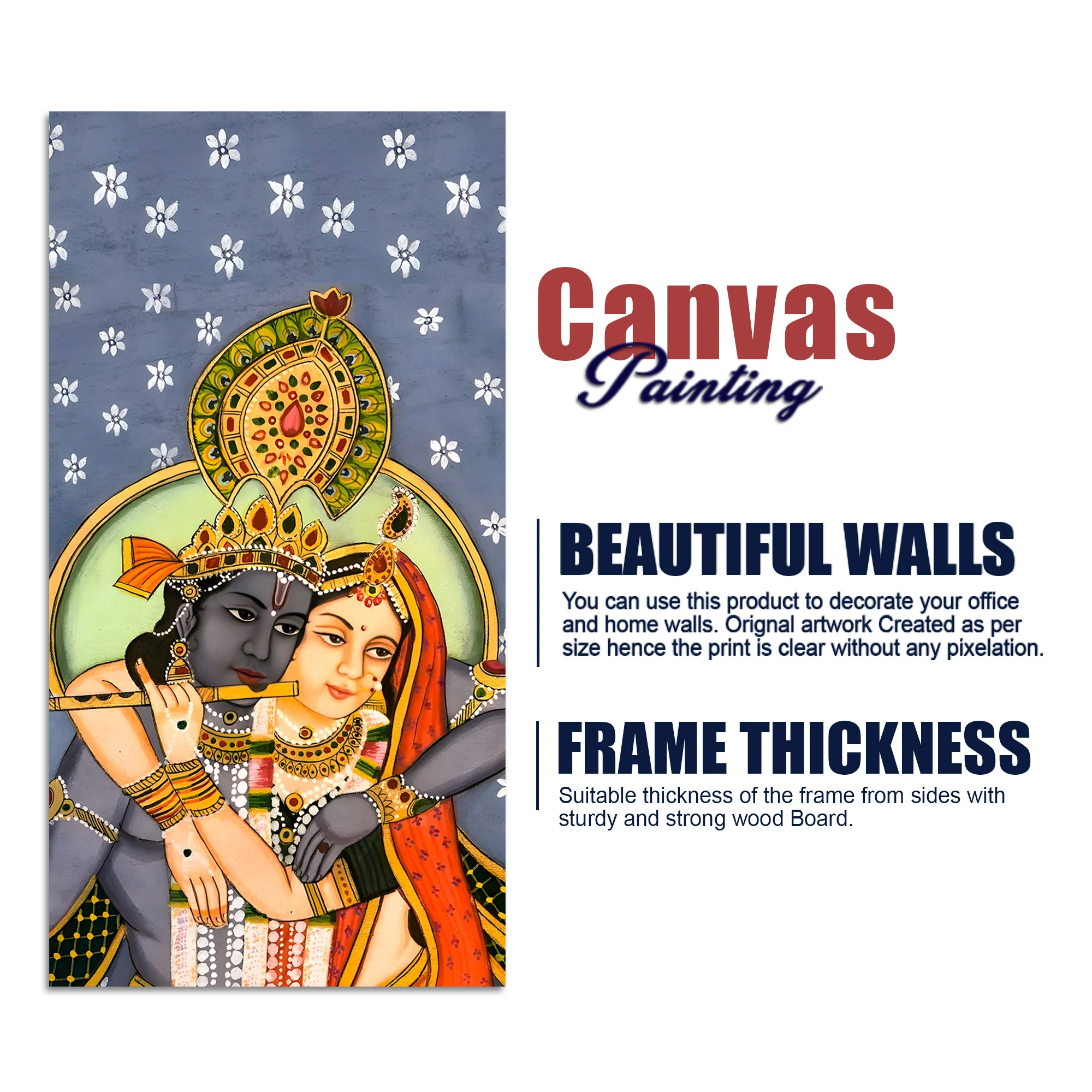 Radha Krishna Divine Canvas Wall Painting | Premium Home Decor Painting - Image 7