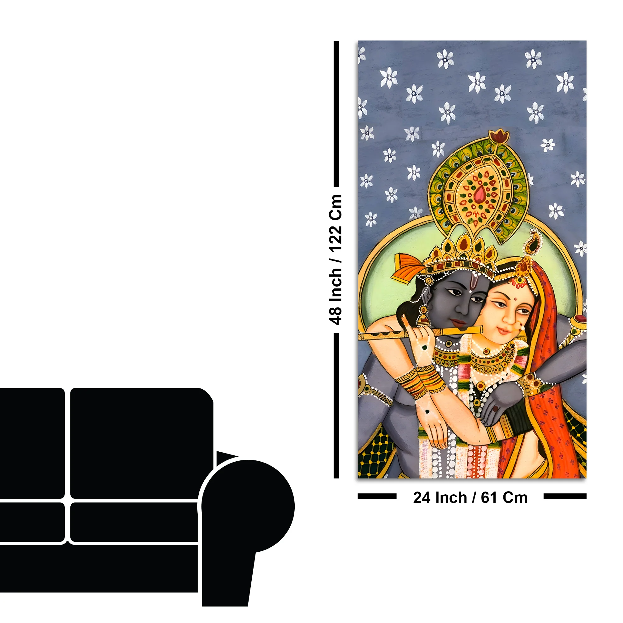 Radha Krishna Divine Canvas Wall Painting | Premium Home Decor Painting - Image 8