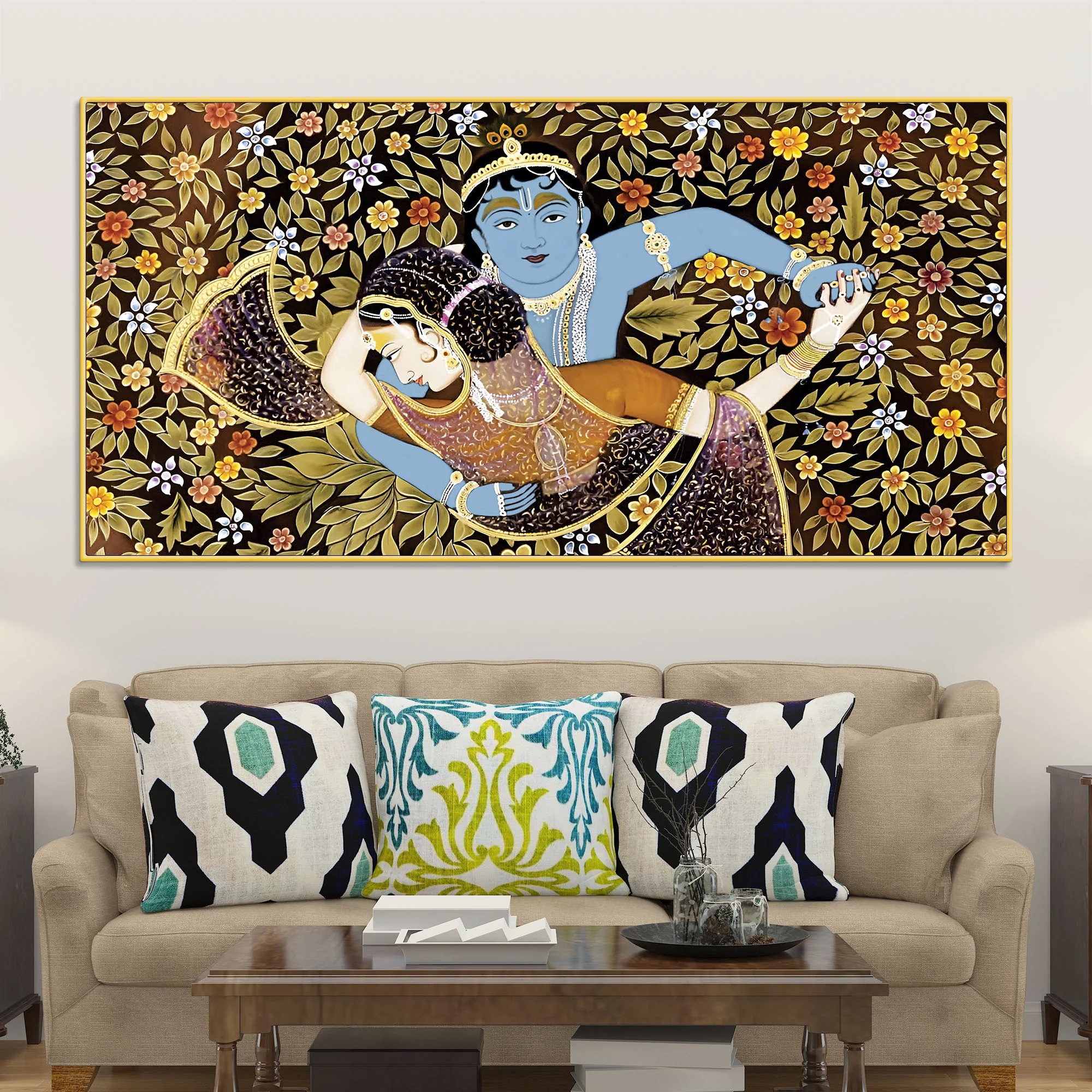 Radha Krishna Love Pichwai Style Premium Wall Painting - Image 2