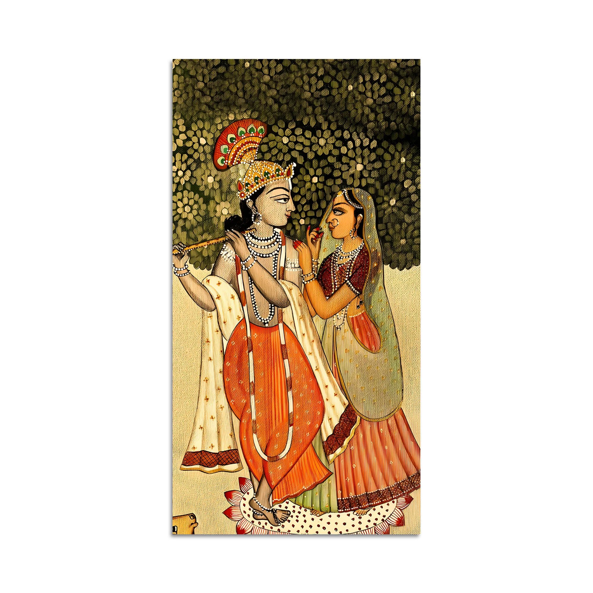 Radha Krishna Pichwai Style Canvas Painting | Devotional Wall Art - Image 4