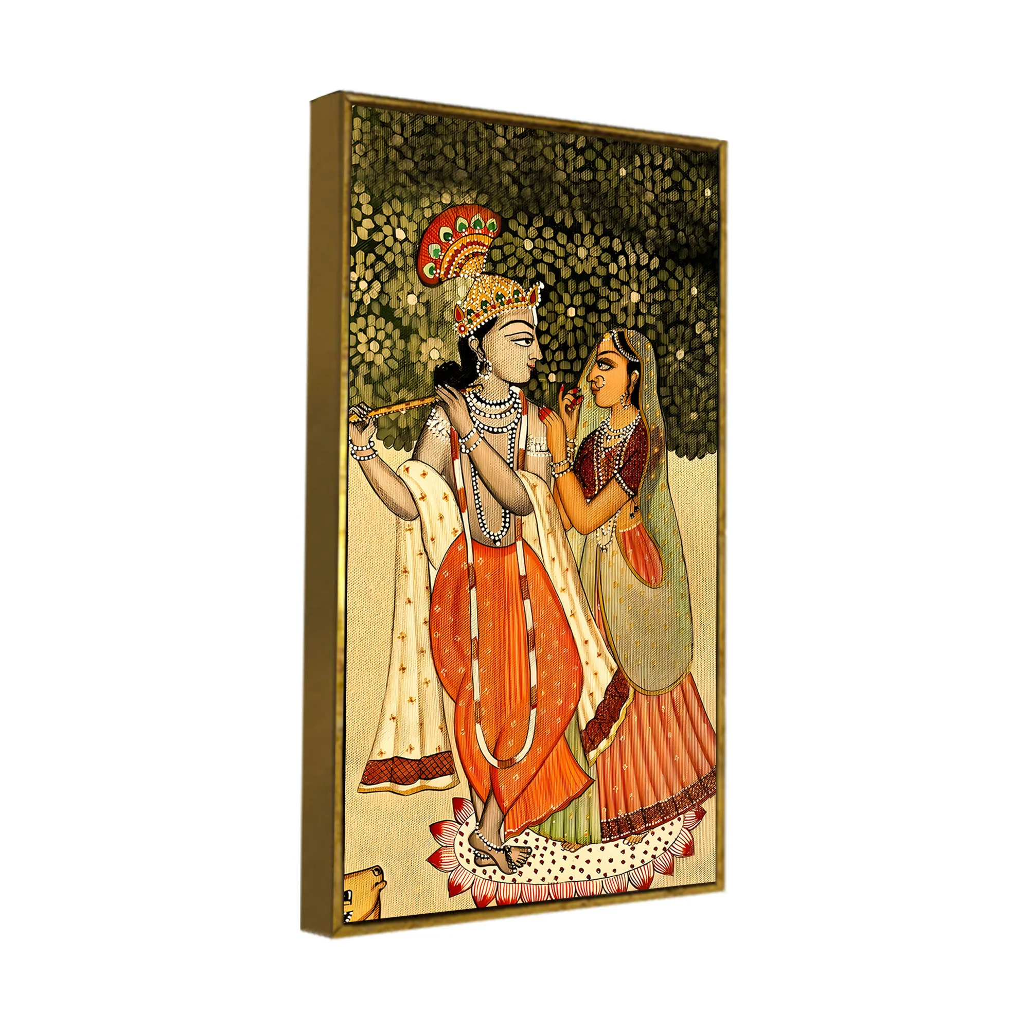 Radha Krishna Pichwai Style Canvas Painting | Devotional Wall Art - Image 6