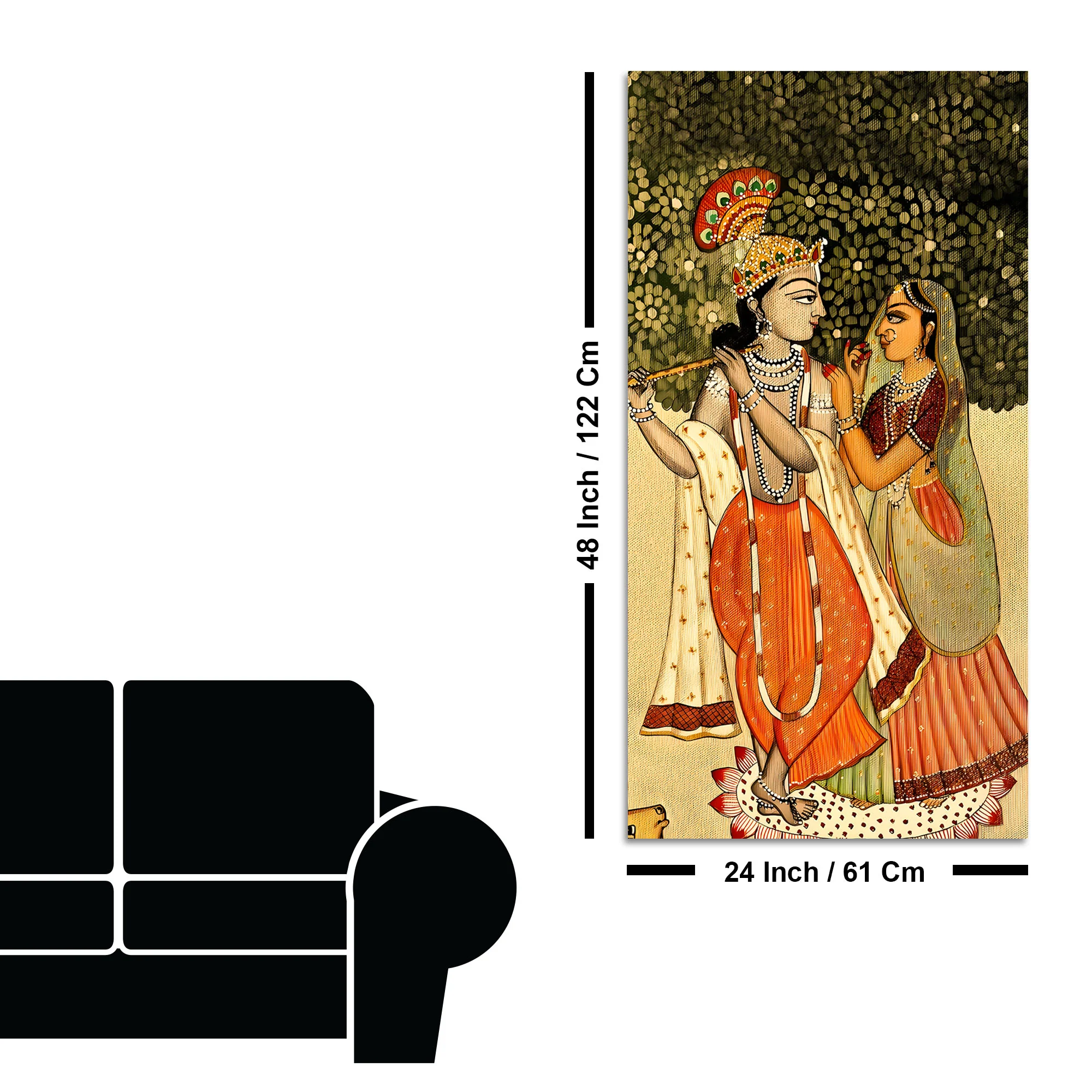 Radha Krishna Pichwai Style Canvas Painting | Devotional Wall Art - Image 8