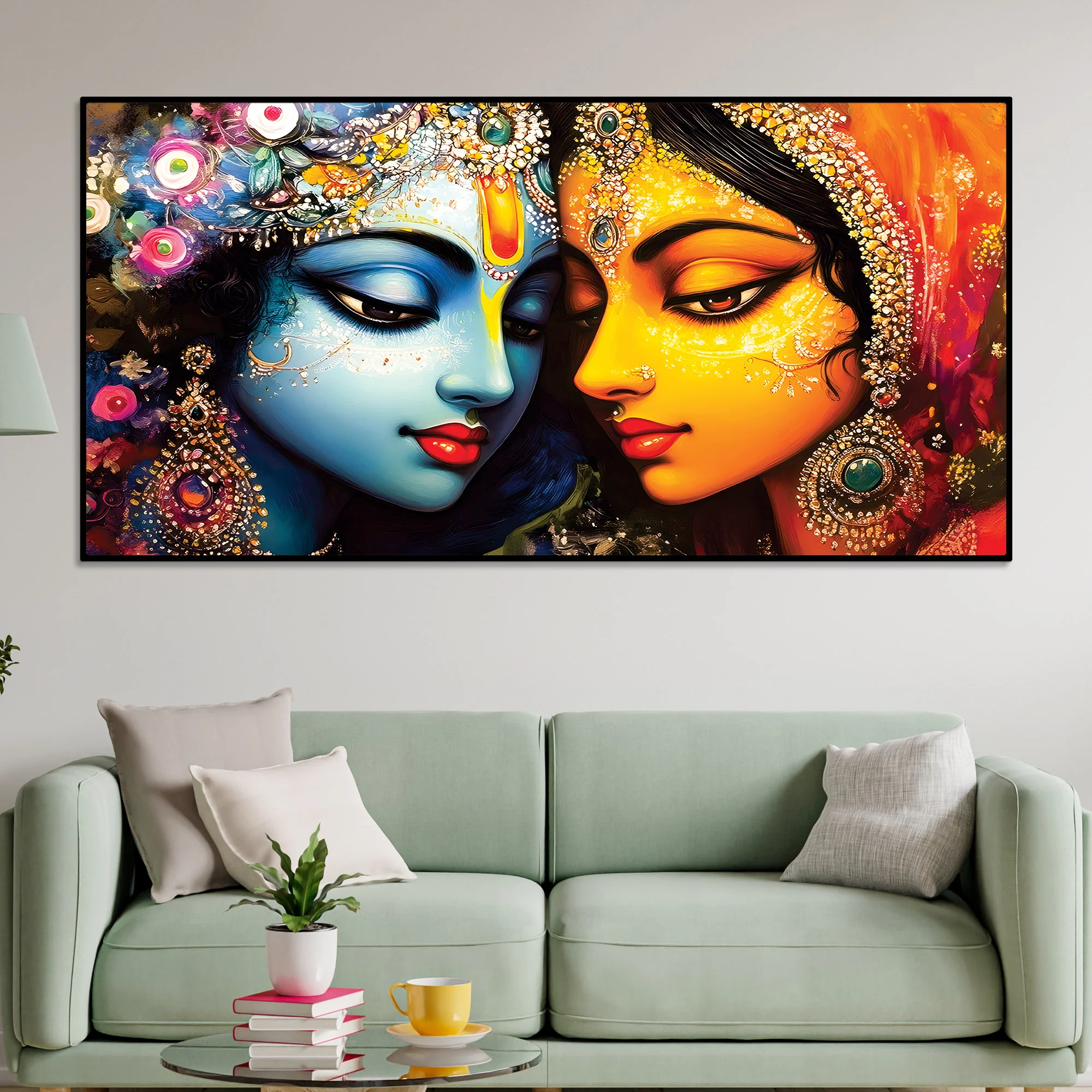 Radha Krishna Premium Spiritual Canvas Painting for Home Decor - Image 2