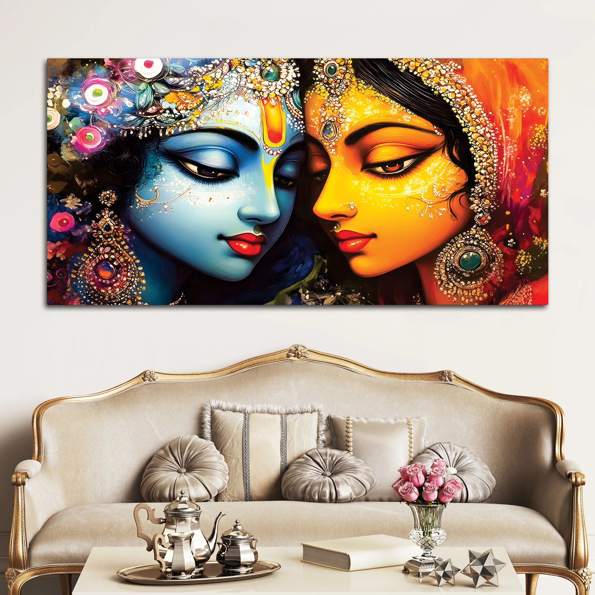 Radha Krishna Premium Spiritual Canvas Painting for Home Decor - Image 3