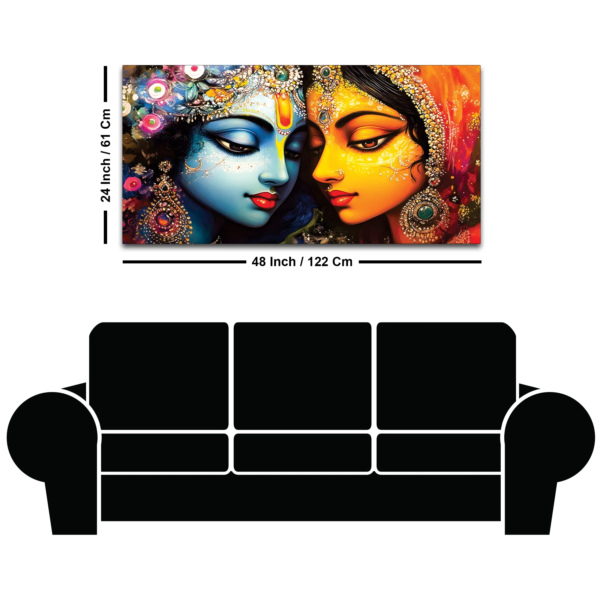Radha Krishna Premium Spiritual Canvas Painting for Home Decor - Image 8