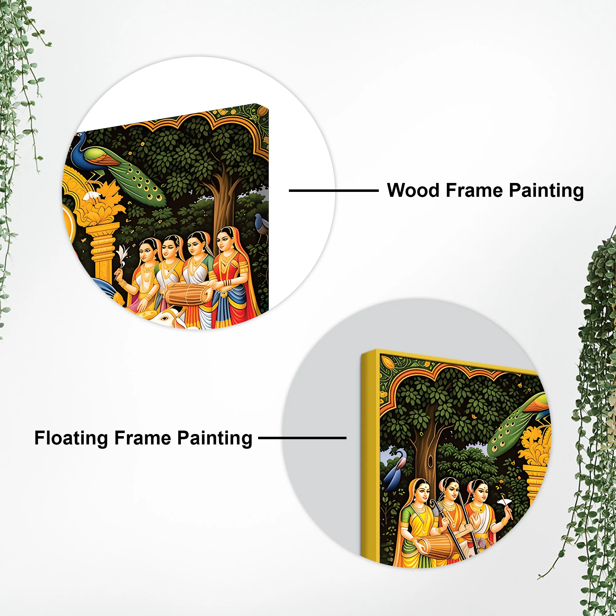 Radha Krishna Royal Darbar Spiritual Painting - Image 7