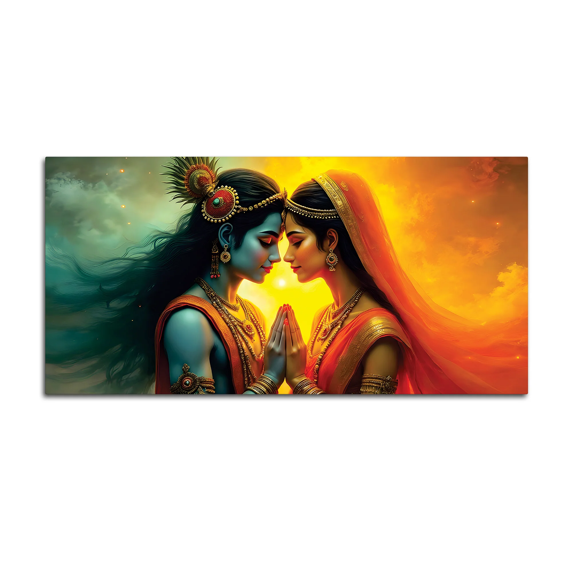 Radha Krishna Serene Canvas Wall Painting for Living Room - Image 4