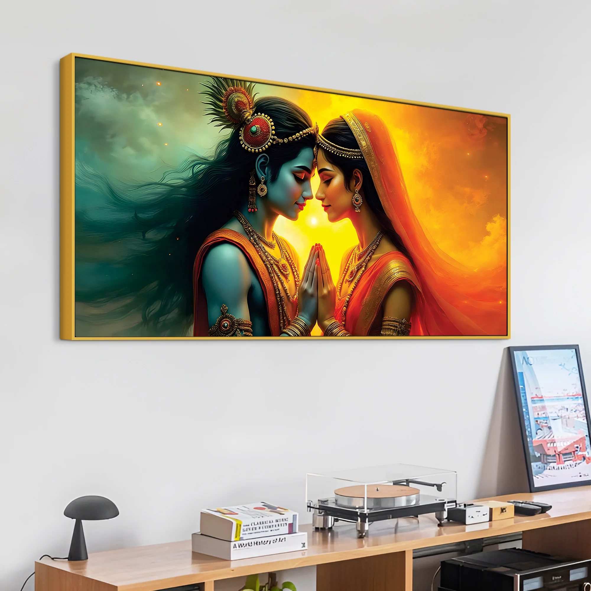 Radha Krishna Serene Canvas Wall Painting for Living Room - Image 5