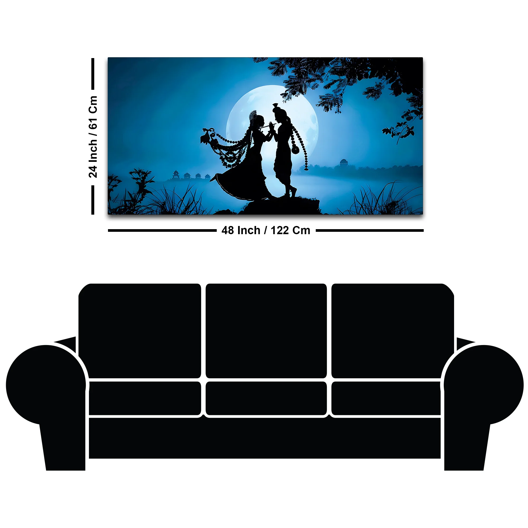 Radha Krishna Spiritual Canvas Painting for Home Decoration - Image 8