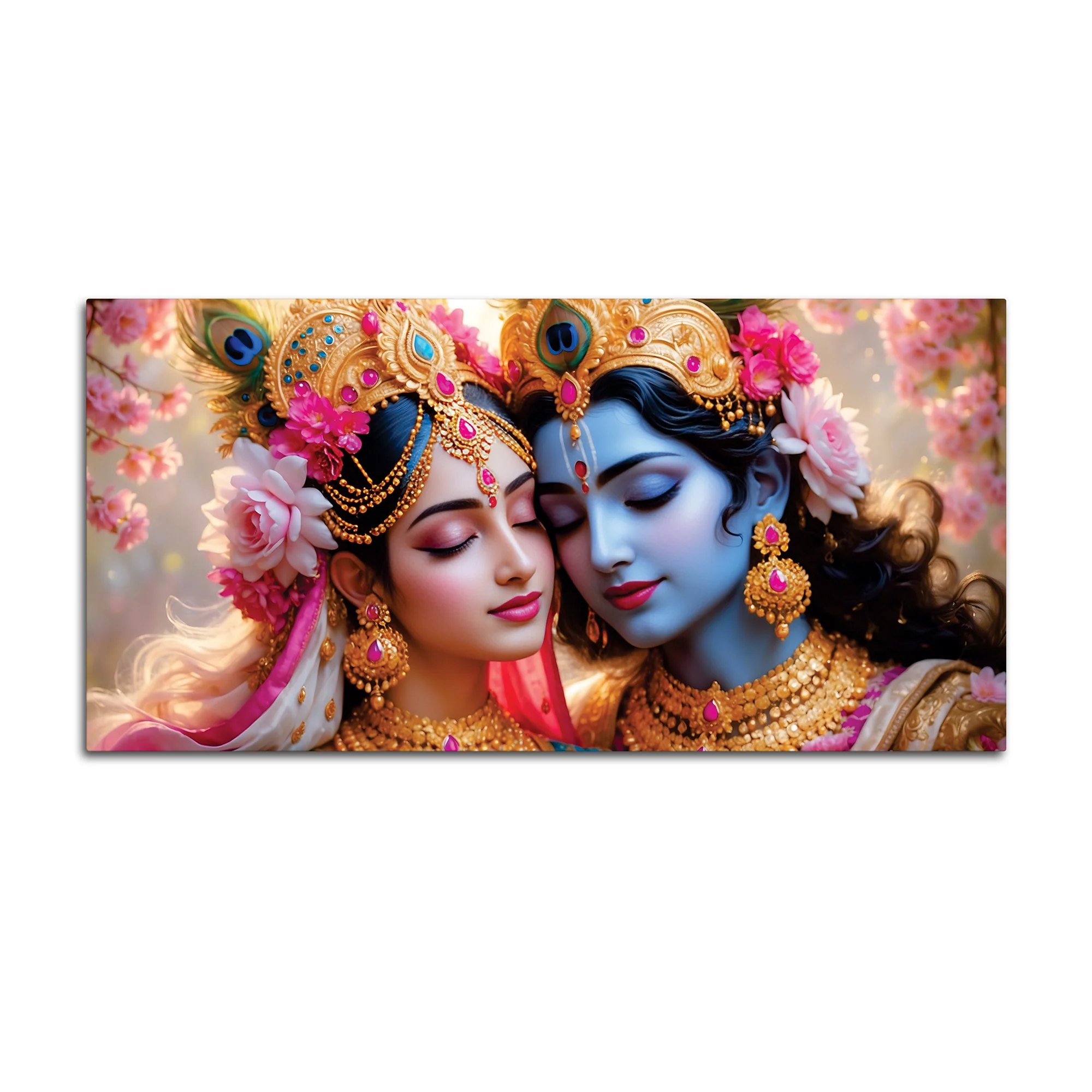 Radha Krishna Spiritual Canvas Painting for Modern Wall Decor - Image 4