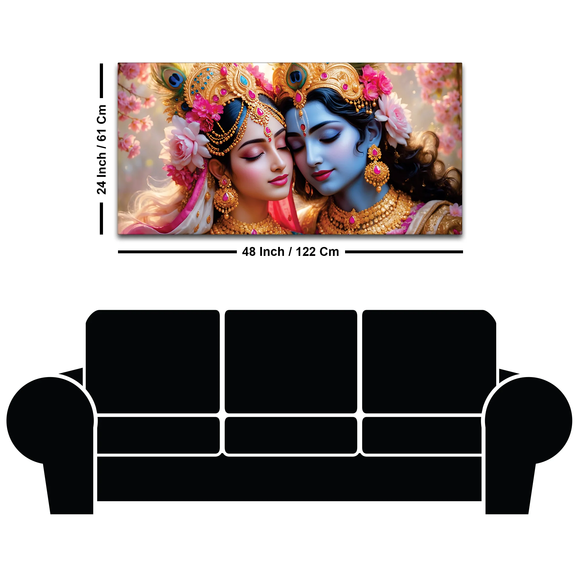 Radha Krishna Spiritual Canvas Painting for Modern Wall Decor - Image 8