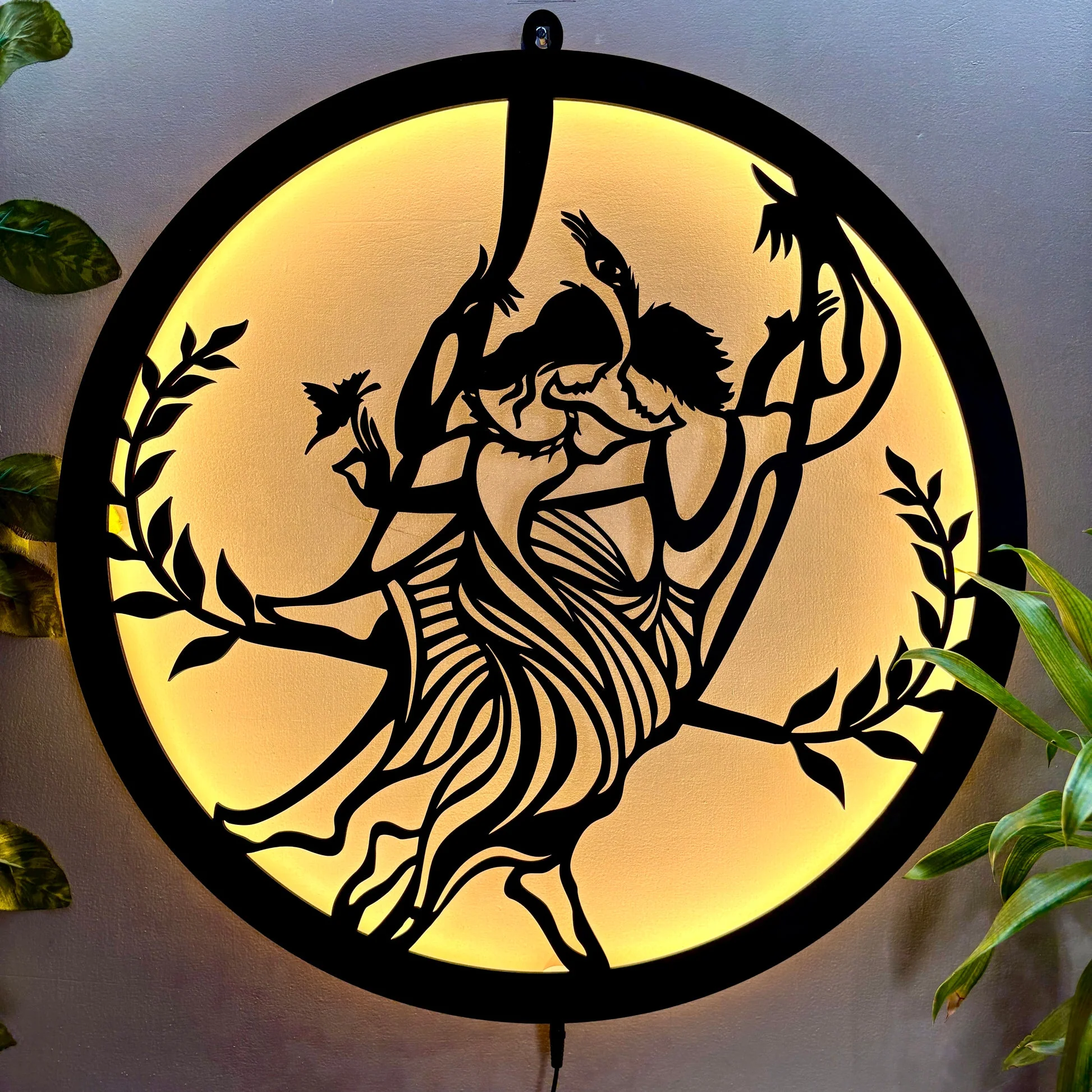 Radha Krishna Swing LED Wall Frame for Temple and Wall Decor - Image 4