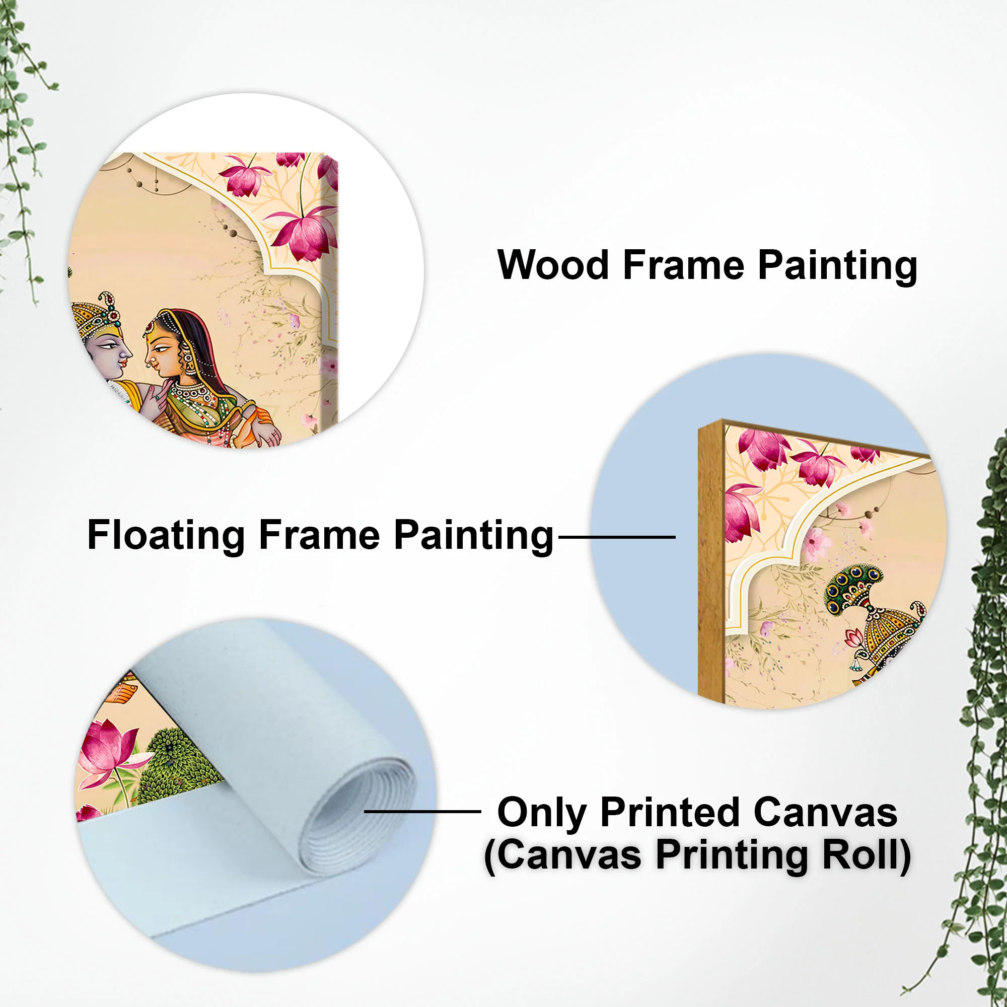 Radha Krishna Traditional Canvas Painting | Hindu Devotional Wall Art - Image 5