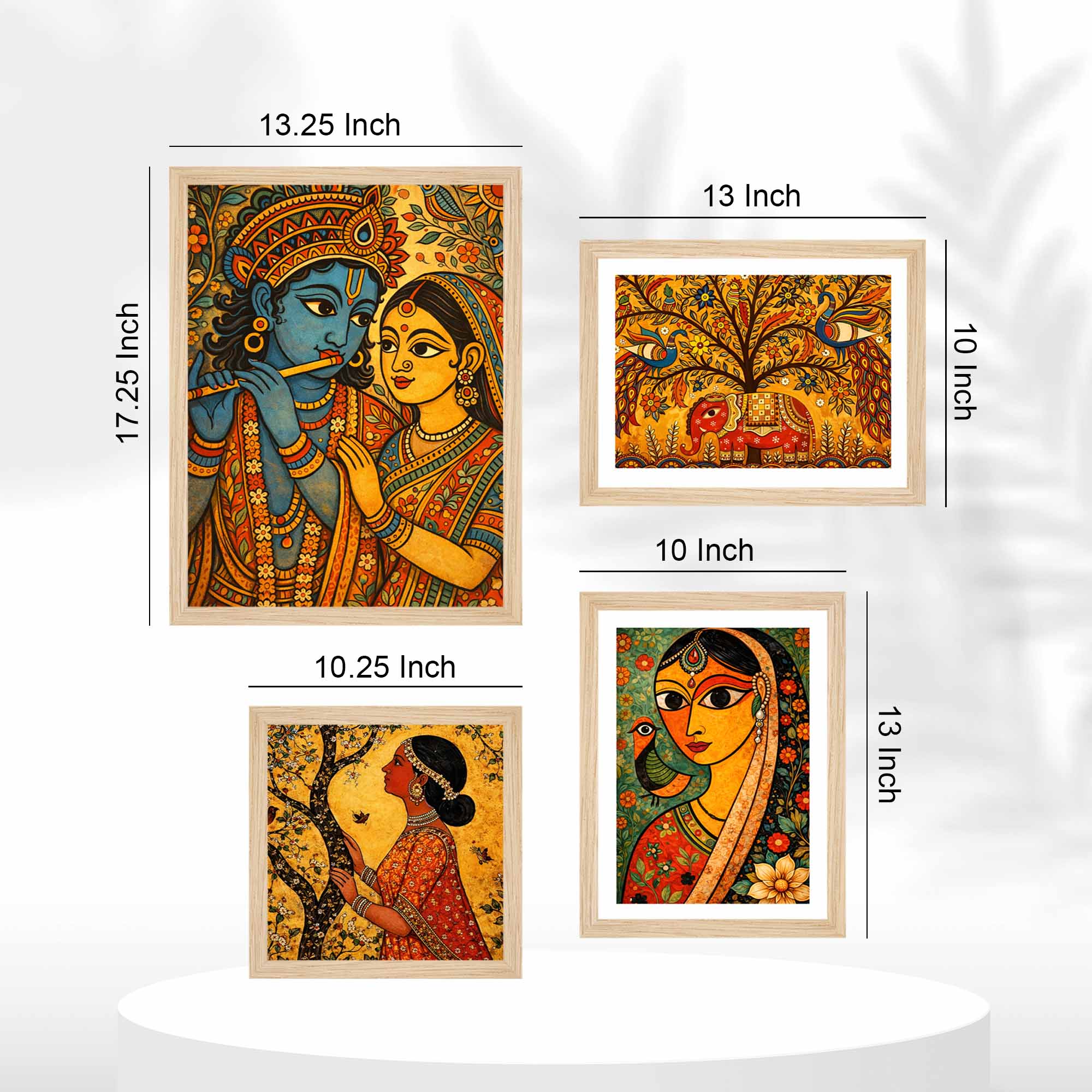Radha Krishna Wall Frame Set of Four for Housewarming Gift - Image 5