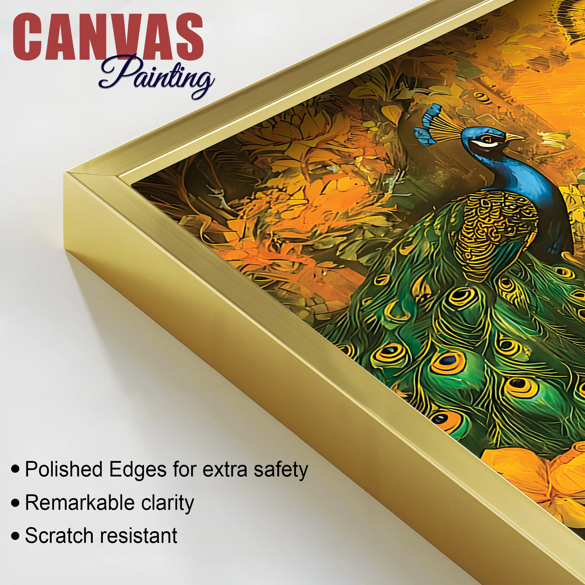 Radha Krishna with Peacock Painting for Home Wall Décor - Image 6