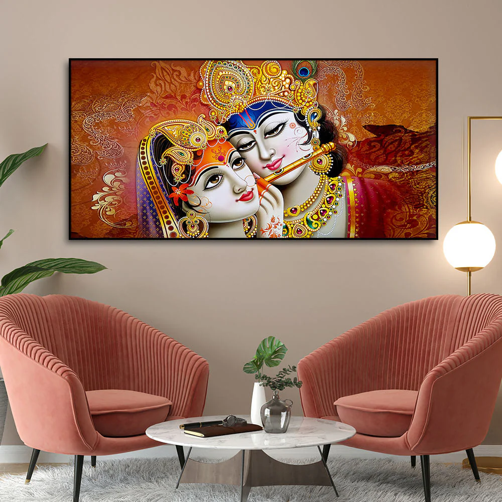 Radha Rani with Krishna Premium Wall Painting