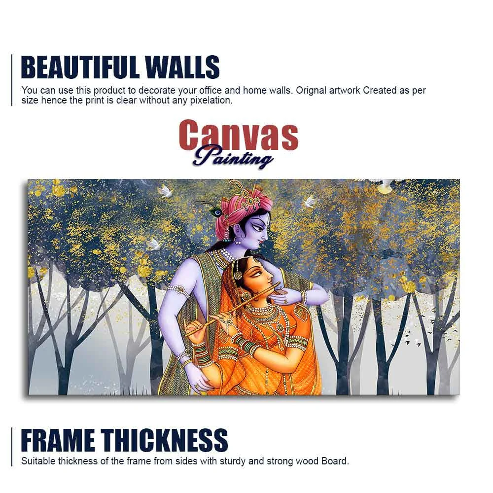 Radhe Krishna Canvas Wall Painting - Image 6