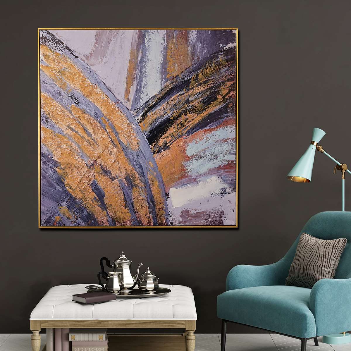 Radiance of Energy Hand Painted Wall Painting with Floating Frame - Image 2