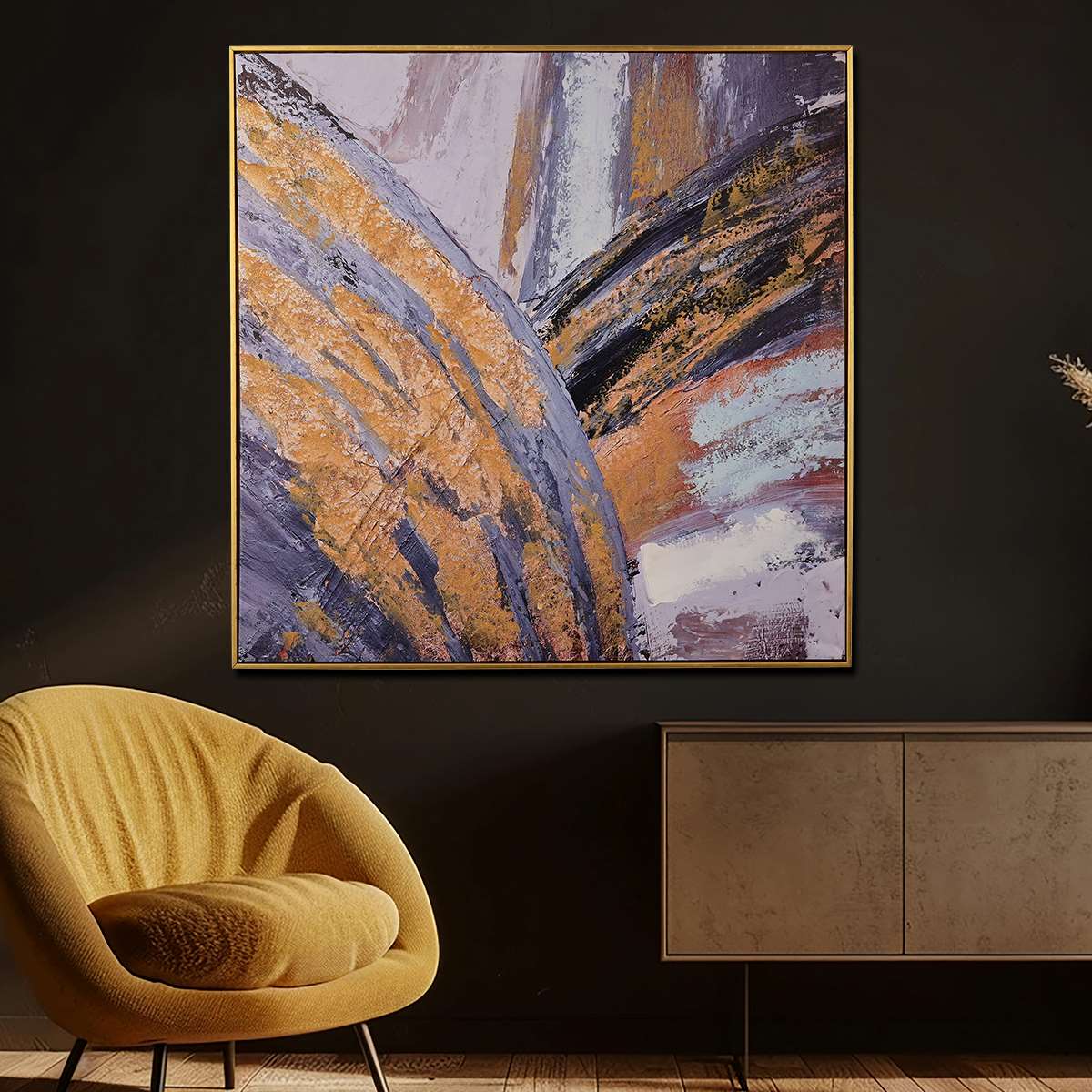 Radiance of Energy Hand Painted Wall Painting with Floating Frame - Image 4