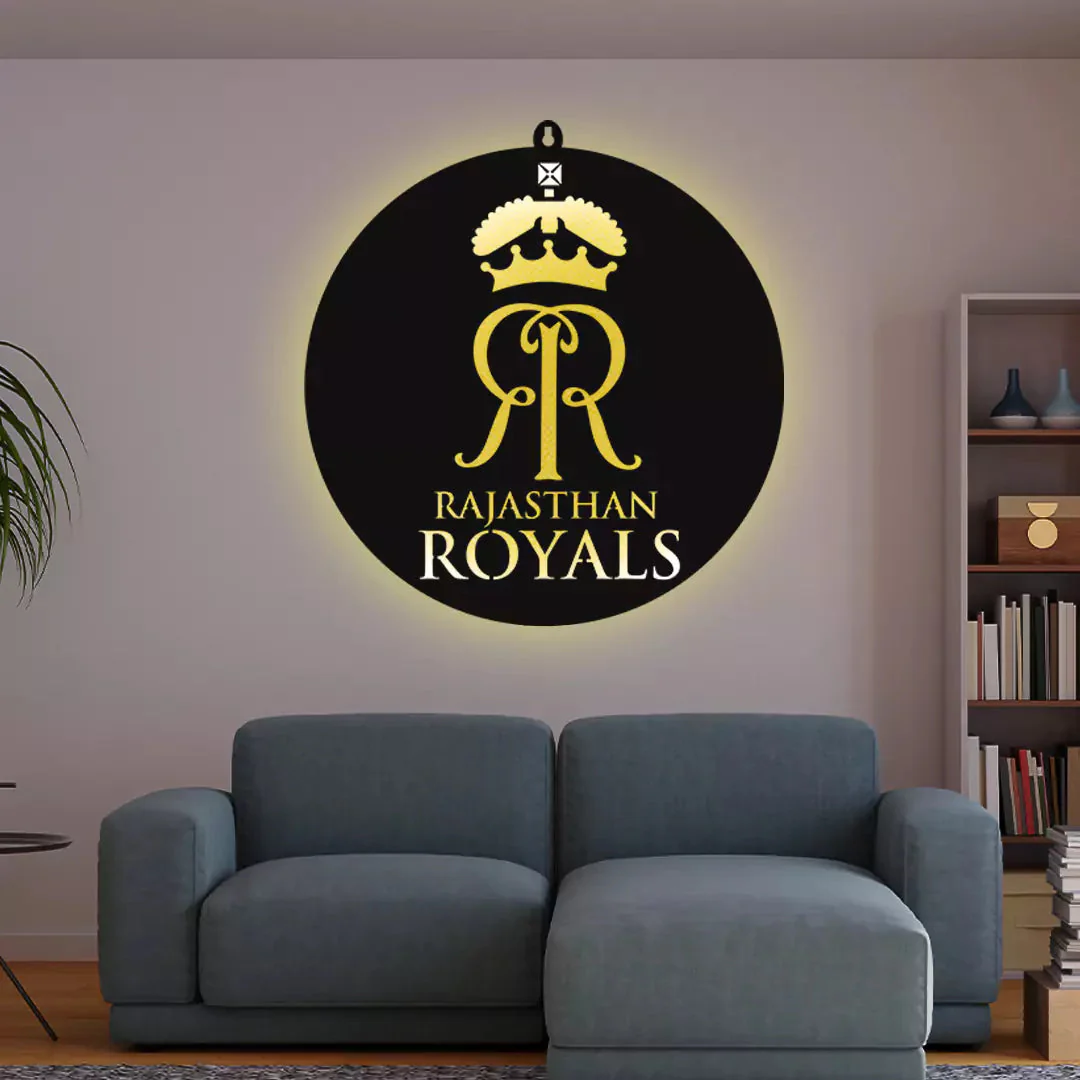 Rajasthan Royals LED Wall Art for Cricket Fan Wall Decor