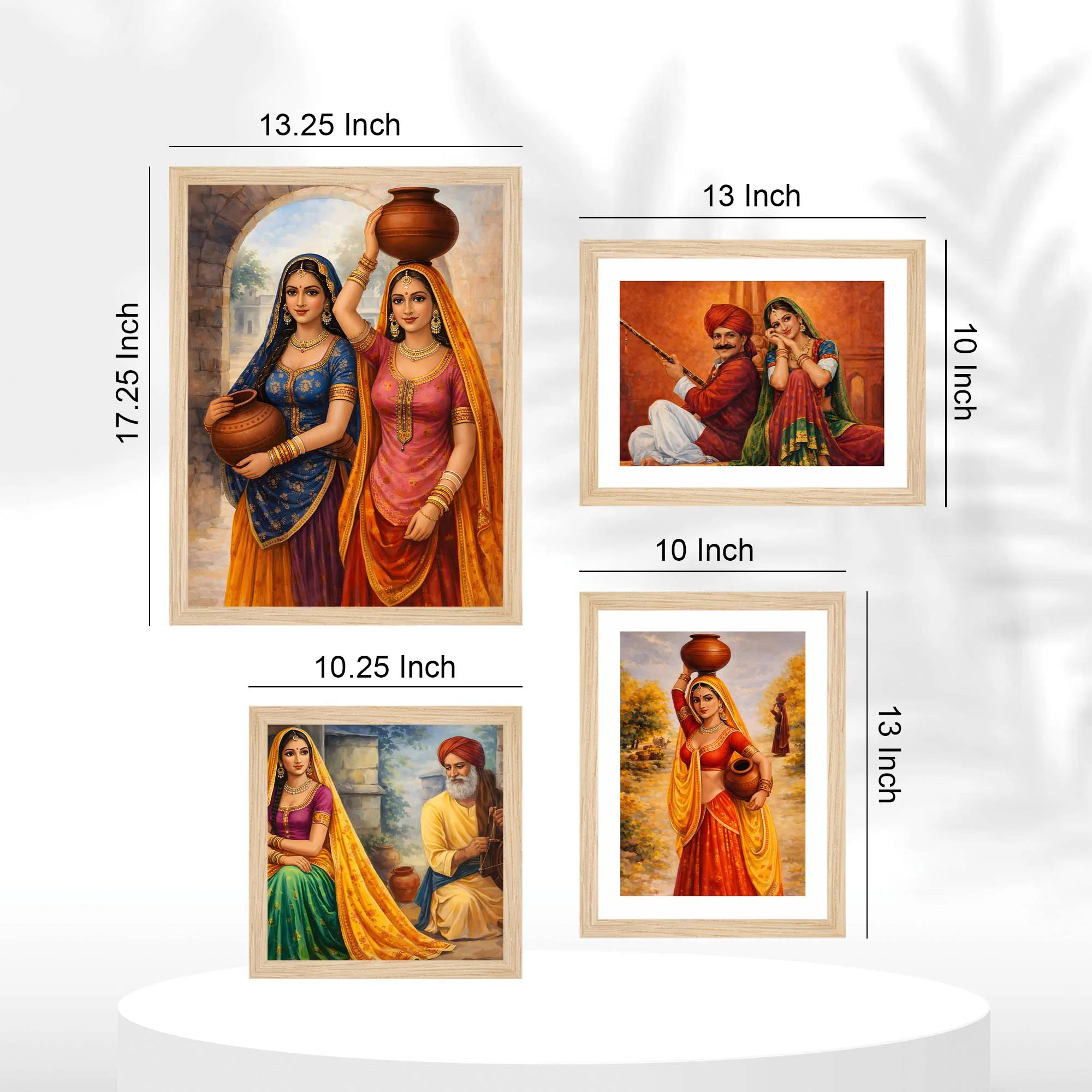 Rajasthani Rural Life Wall Frame Set of Four - Image 5