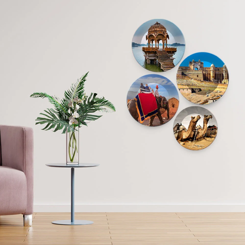 Rajasthan's Monuments Art Wall Plates Set of 4 - Image 3