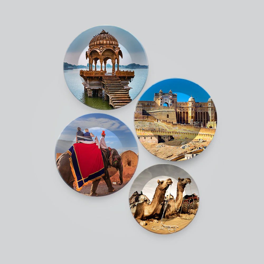 Rajasthan's Monuments Art Wall Plates Set of 4 - Image 4