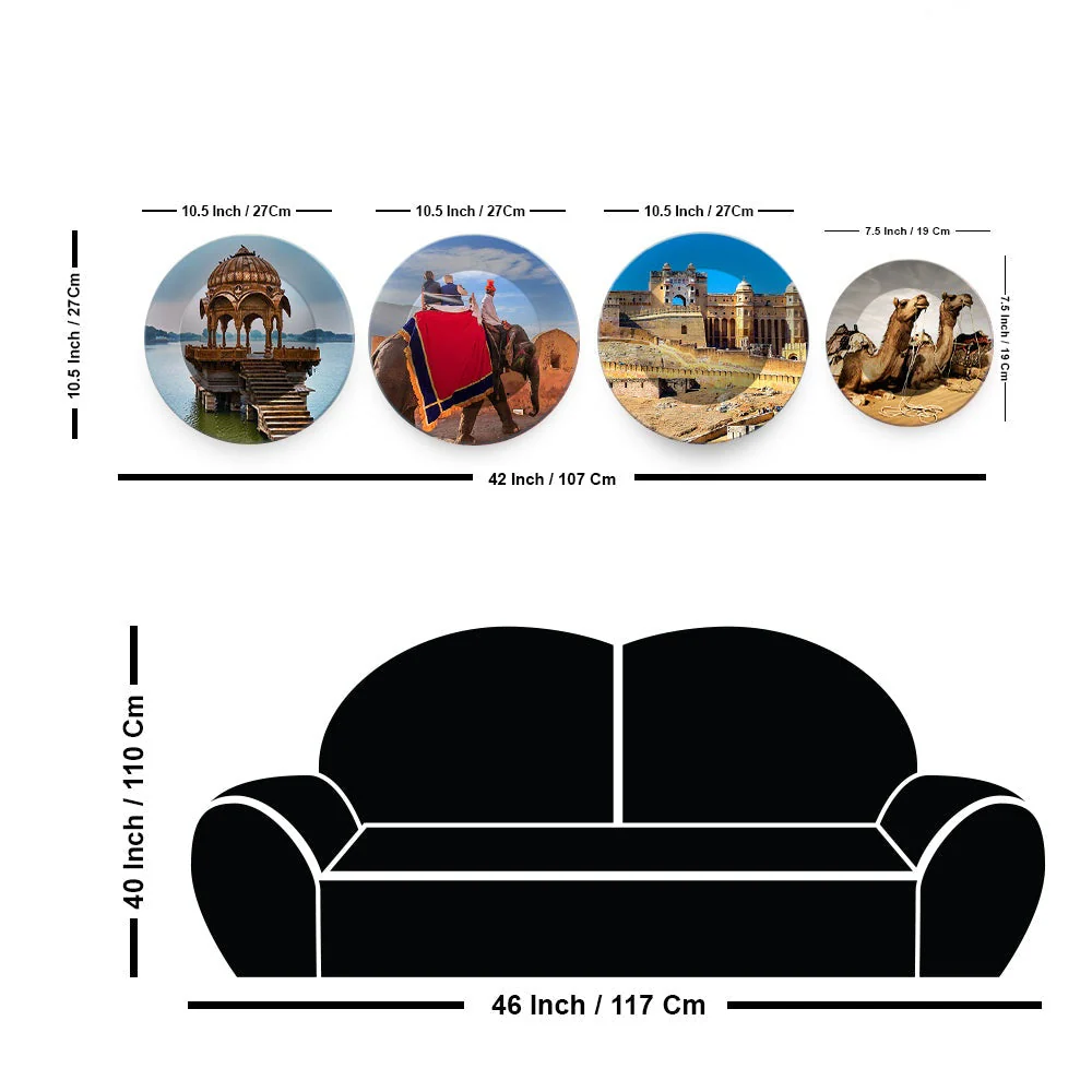 Rajasthan's Monuments Art Wall Plates Set of 4 - Image 6