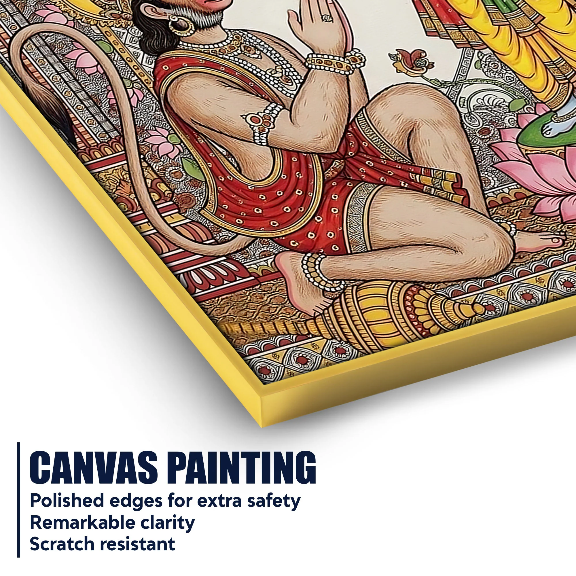 Ram Hanuman Bhakti Religious Canvas Painting for Hindu Wall Decoration - Image 4