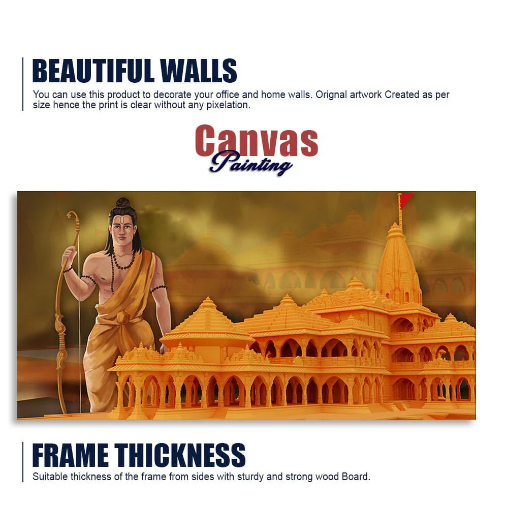 Ayodhya Shree Ram Mandir Premium Canvas Wall Painting - Image 6