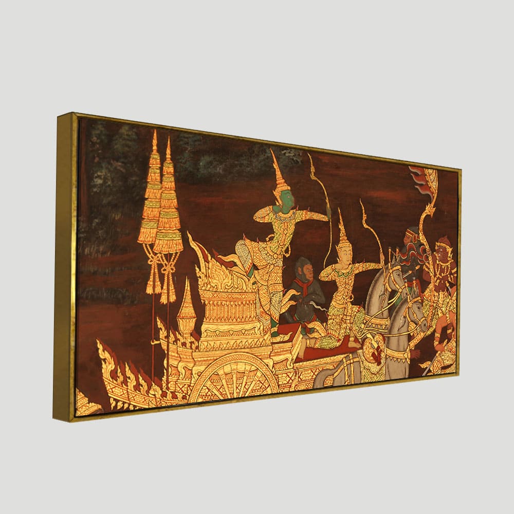 Ramayana Story at the Emerald Buddha Temple Canvas Wall Painting - Image 5