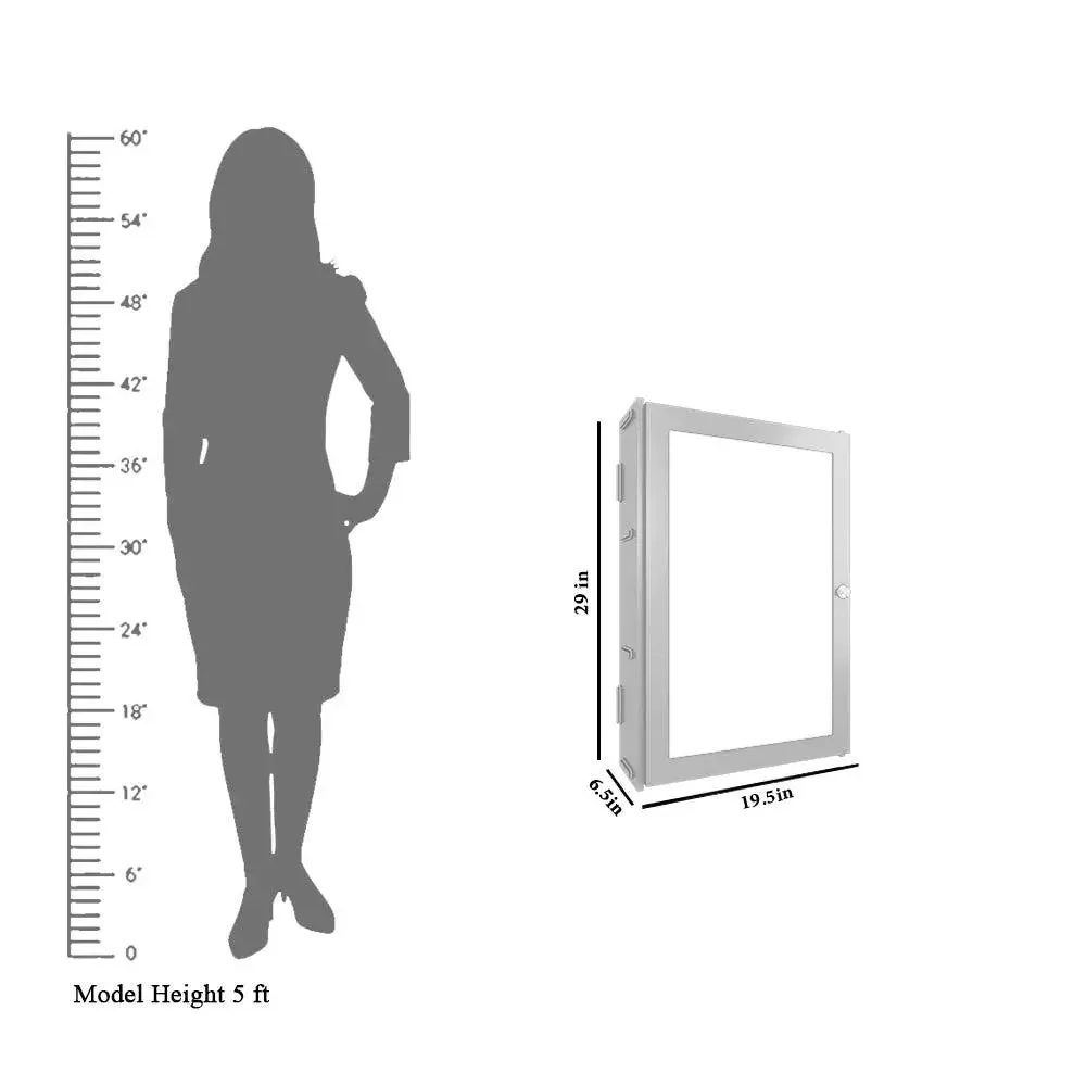 Rectangular Structured Wooden Bathroom Cabinet Mirror with 3 Spacious Shelves White Finish - Image 6