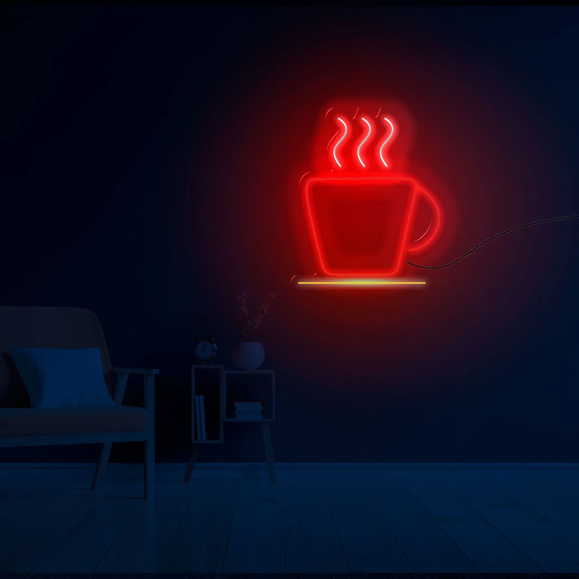 Red Hot Coffee Cup Neon Sign LED Light