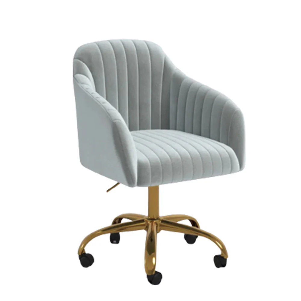 Refined White Tufted Velvet Comfy Armchair with Golden Legs - Image 4
