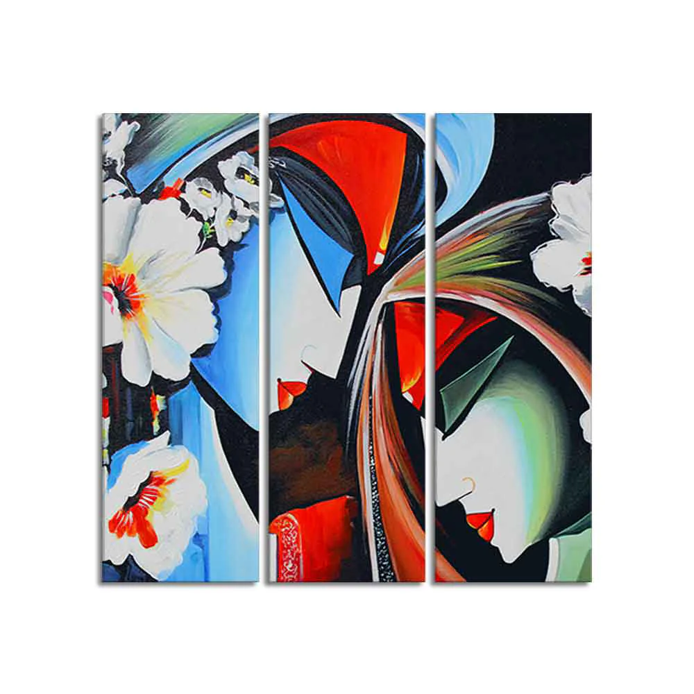 Religious Lord Radha Krishna Wall Painting Set of 3 Pieces - Image 4