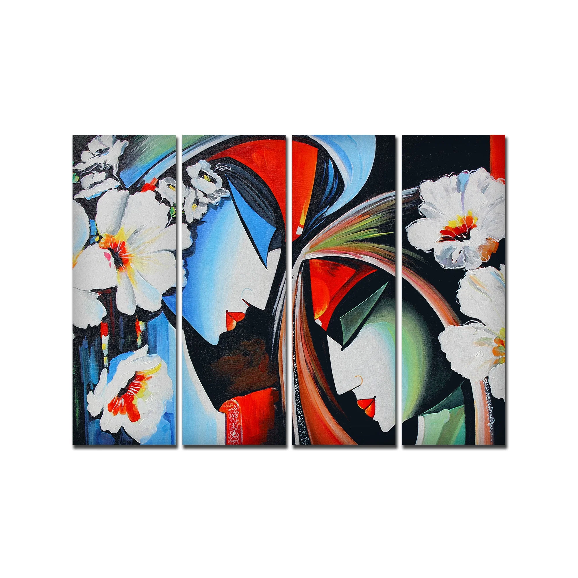 Religious Lord Radha Krishna Wall Painting Set of 4 Pieces - Image 4