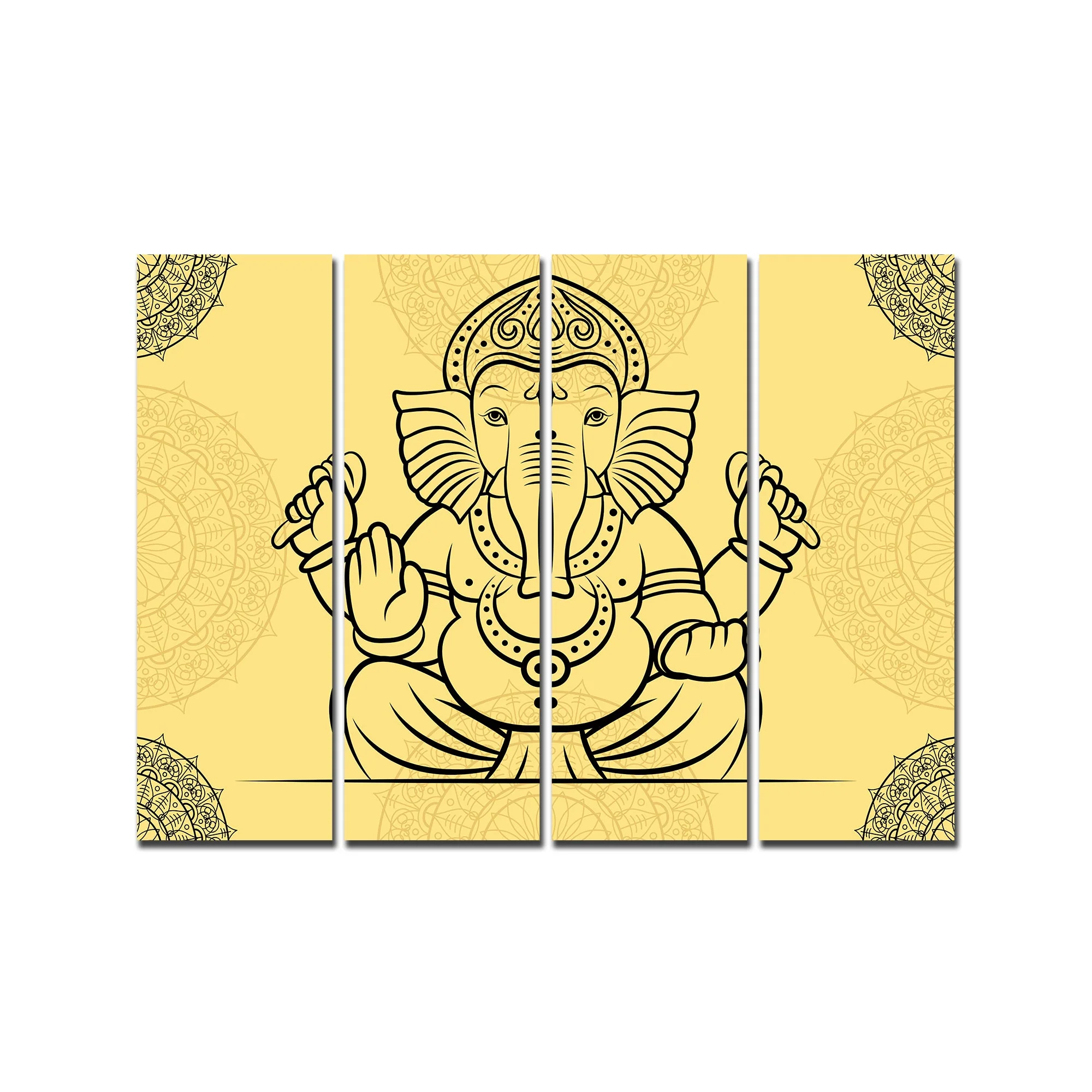 Religious Shree Ganesh Wall Painting Set of 4 - Image 4