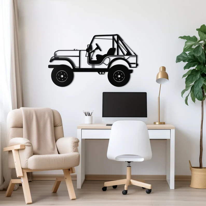 Retro Jeep Metal Wall Hanging for Home & Café Decor - Image 5