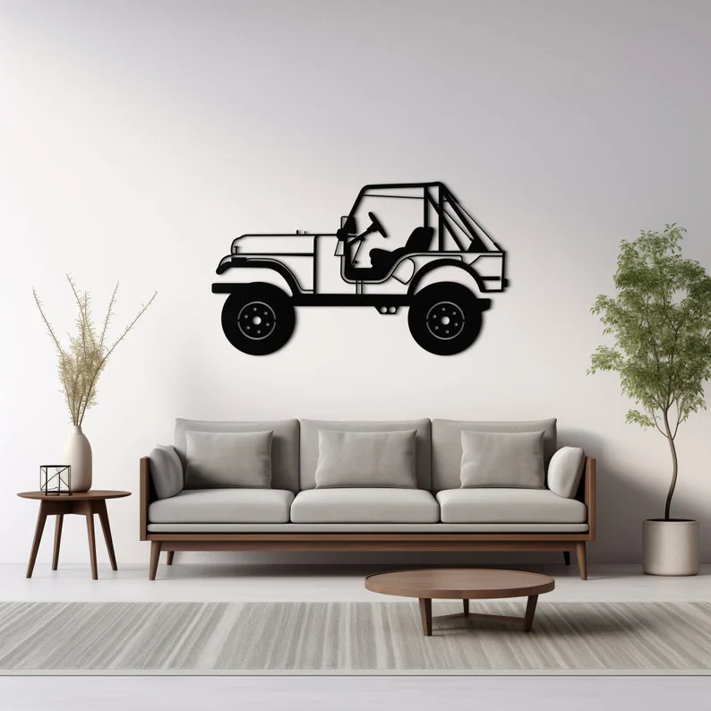 Retro Jeep Metal Wall Hanging for Home & Café Decor - Image 6